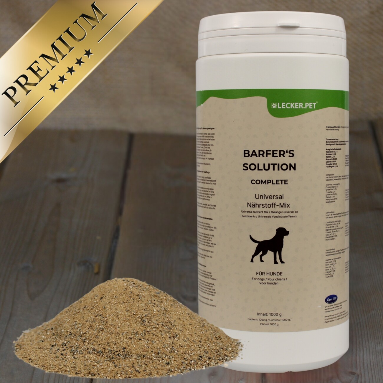 Lyra Pet Lecker.Pet Barfer's Solution Complete Universal Nährstoff Mix Pulver für Hunde 1 kg