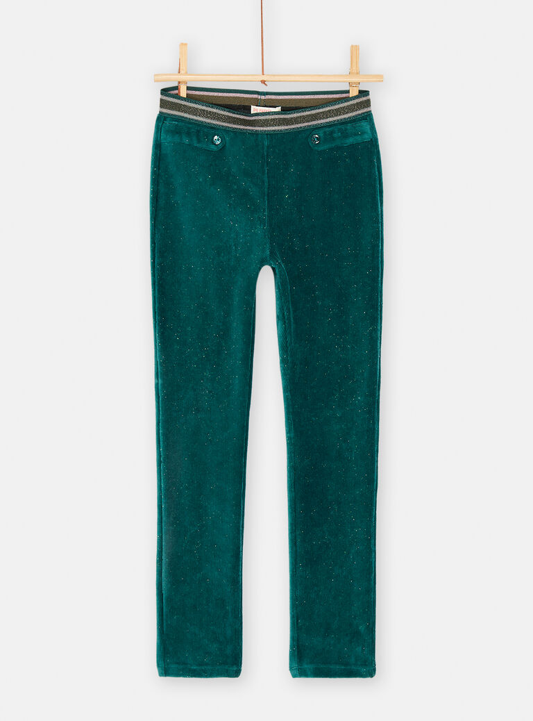 Pantalon bleu canard souple pour fille