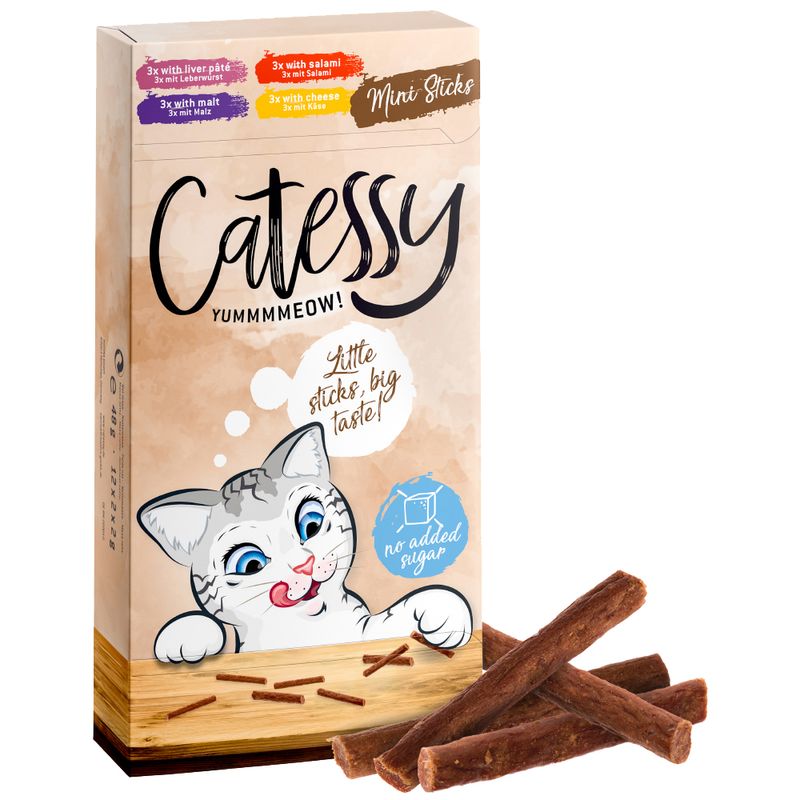 Lot 4 saveurs Catessy Mini bâtonnets 12 x 2 g