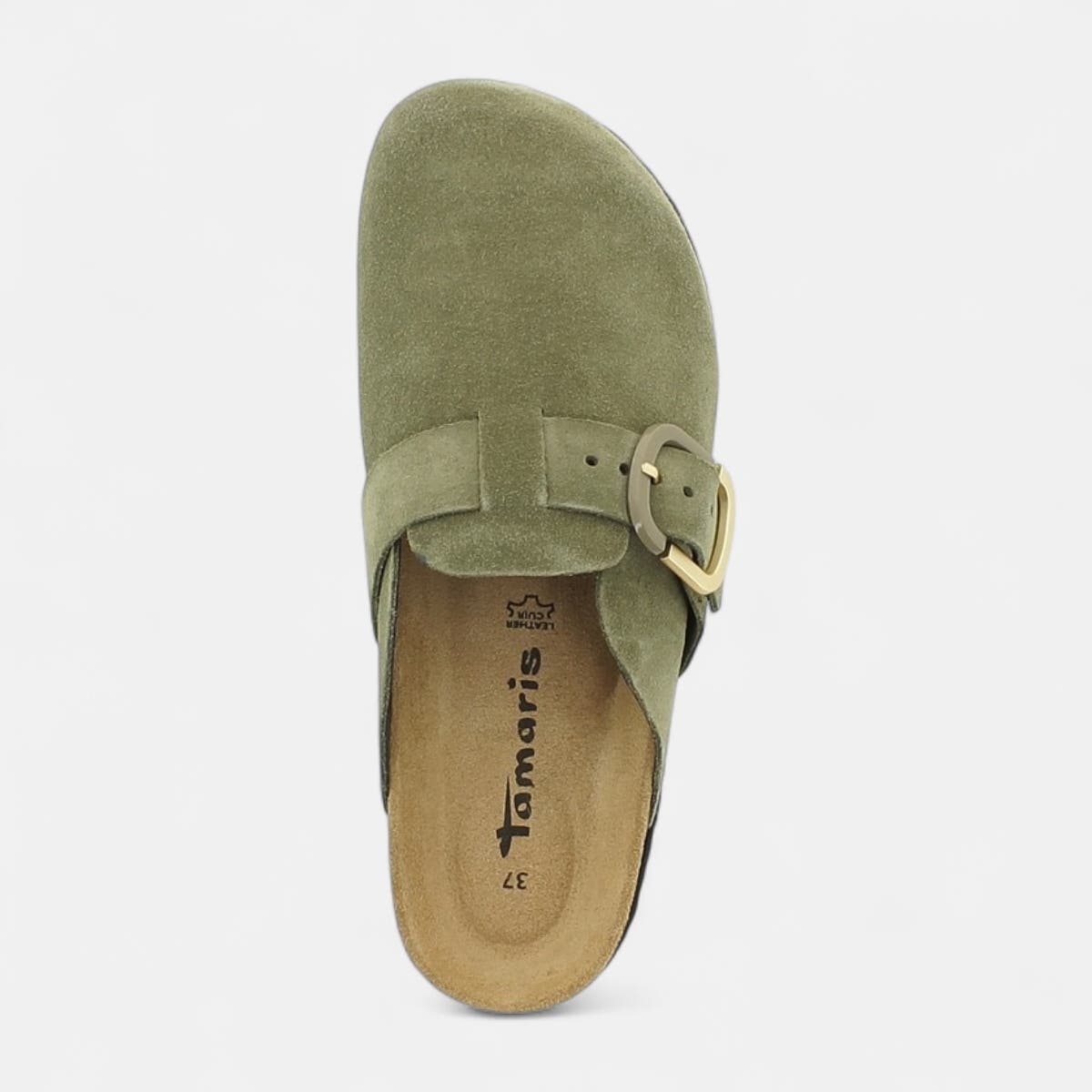 Mules Femme en cuir kaki