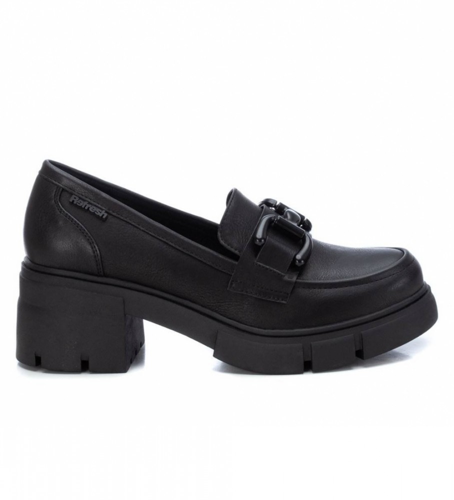 Mocassins Refresh com fivela preta - Altura do salto: 6 cm -