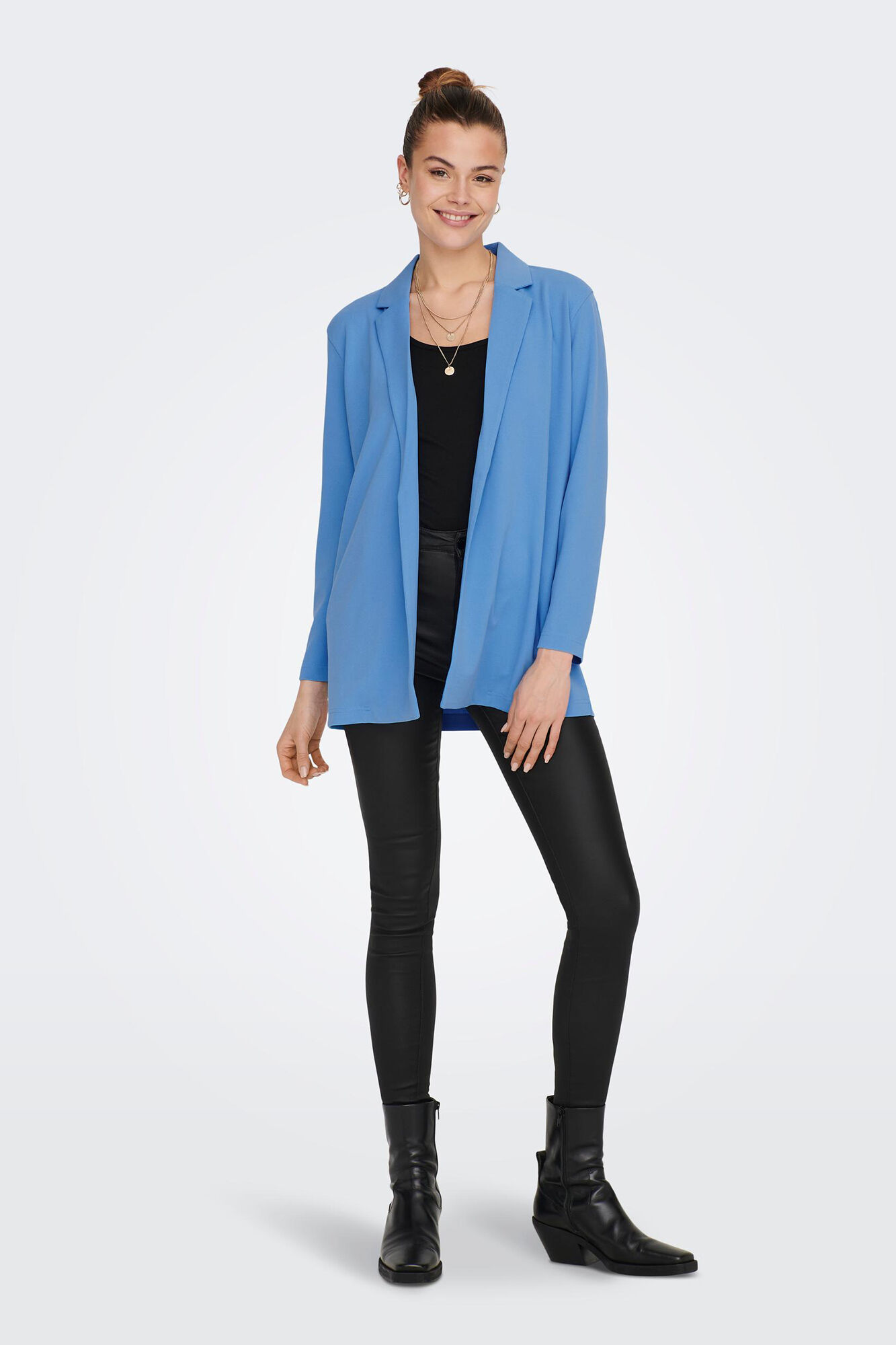 Blazer fluido com mangas compridas