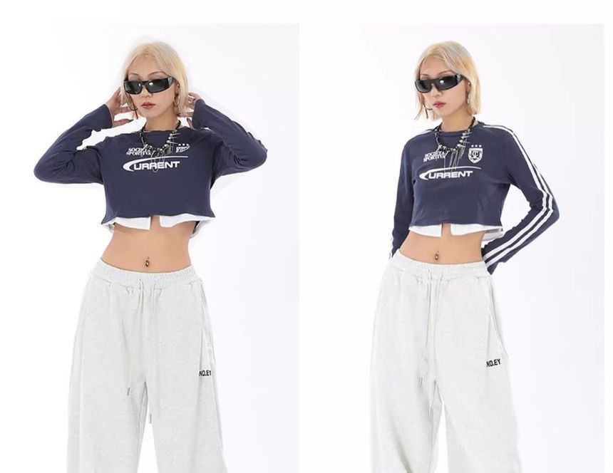 Elyou - Harem-joggingbroek met trekkoord en tekstprint