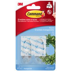 3M  Crochet, oval, plastique, transparent, taille: M