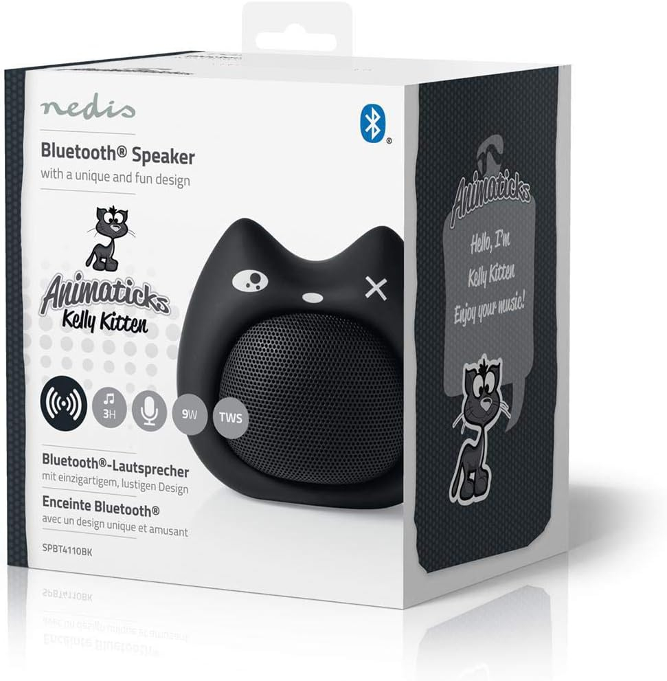 Animaticks Portabler Bluetooth 5.0 Lautsprecher Wireless Speaker (SPBT4110BK) - Kelly Kitten