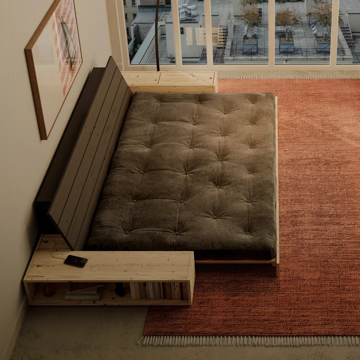Karup Design - Base Schlafsofa, Kiefer klar lackiert / charcoal