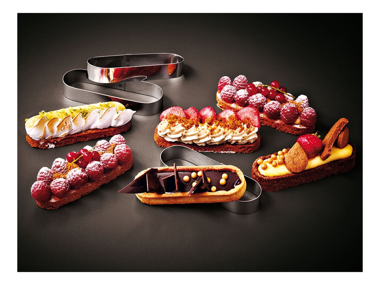 Oblong à tartelette Mozaïk Finger (x 6) - ht 2 cm - 13 x 4 cm - Matfer