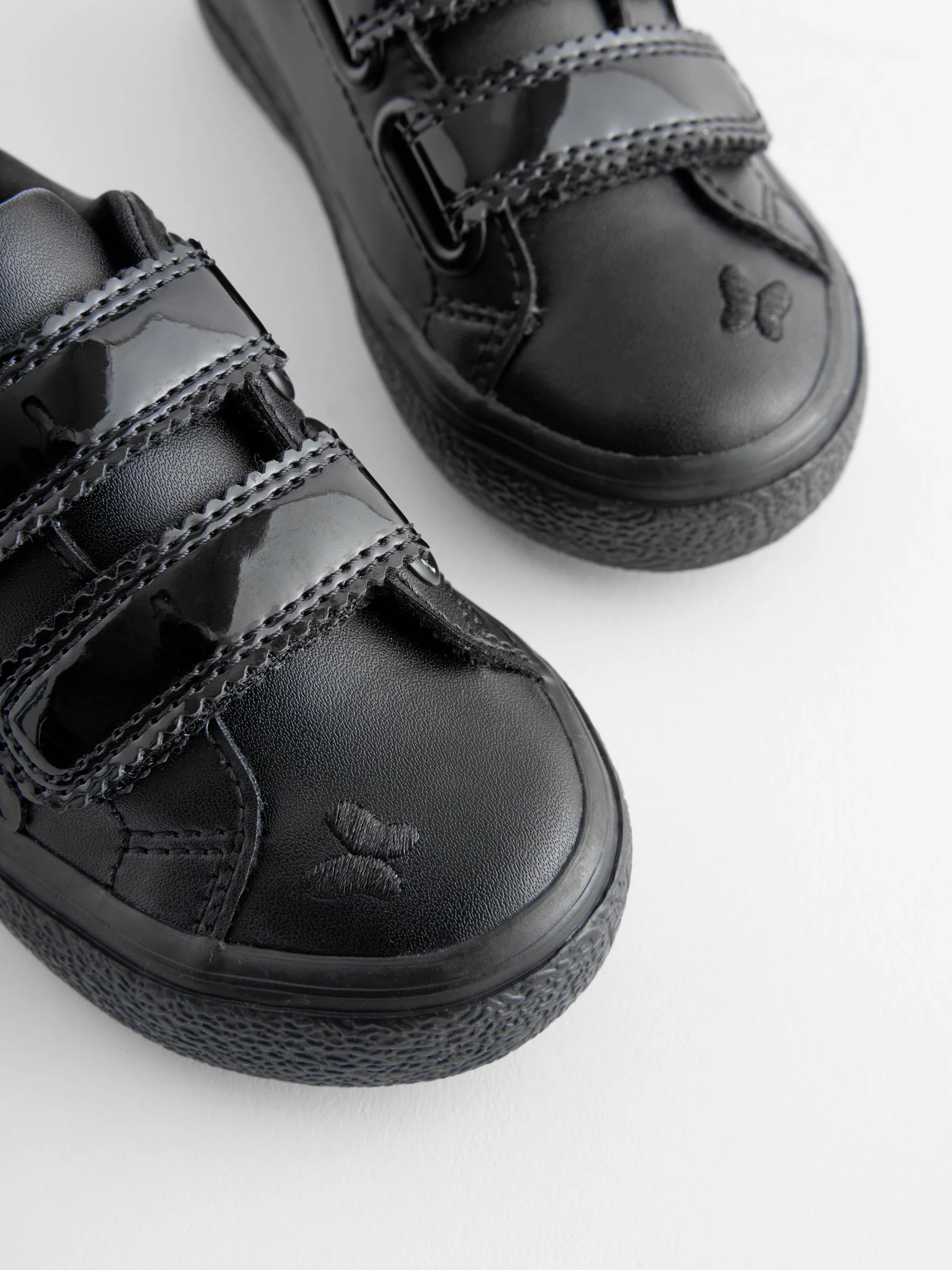 Zwart - 2V vlinder schoolsneakers
