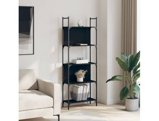VIDAXL - Bibliothèque à 5 niveaux noir 60,5x24x166,5cm bois d'ingénie...