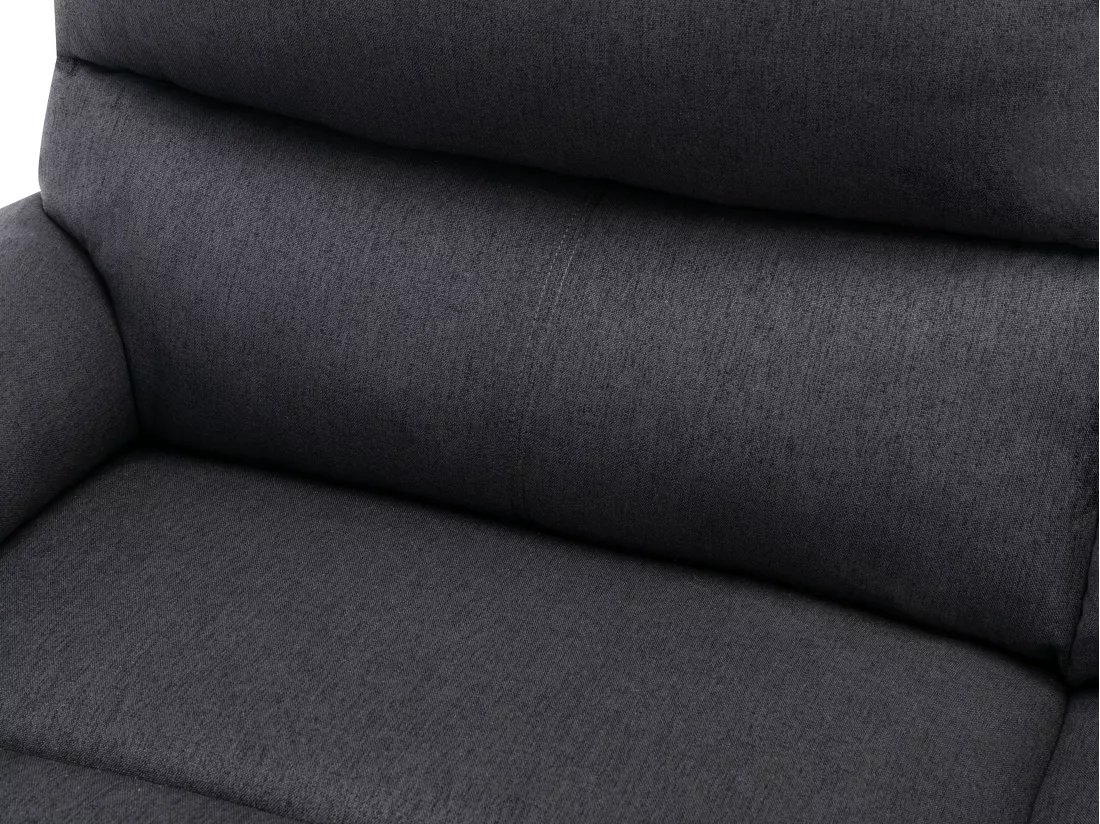 Canapé d'angle gauche relax électrique en tissu gris anthracite LUNANO