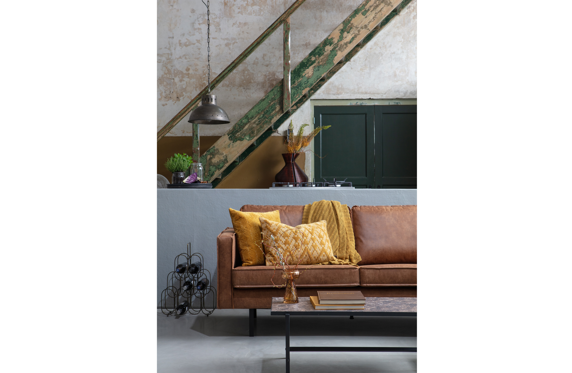 Bank Rodeo 3-zits leer - Cognac
