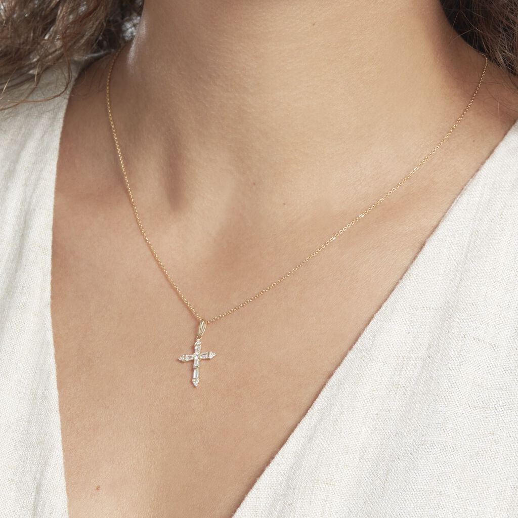 Pendentif Or Jaune Neottie Oxydes