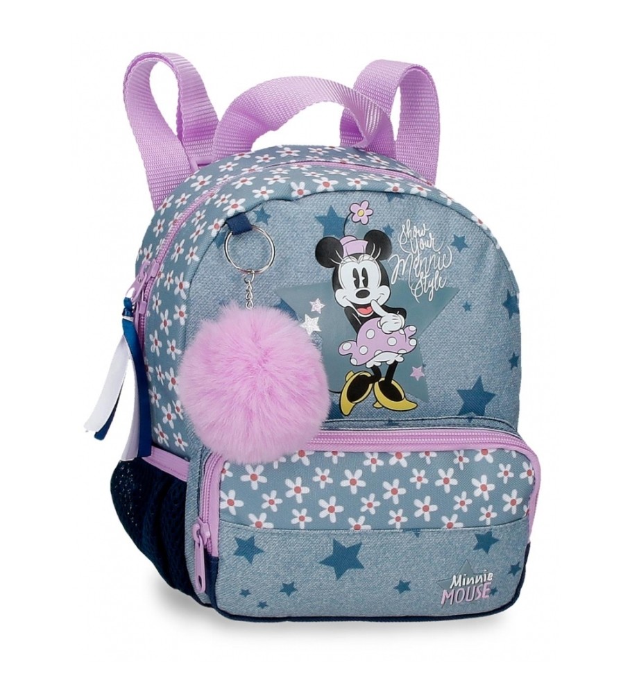 Mochila azul estilo Minnie da Disney - 19x23x8cm