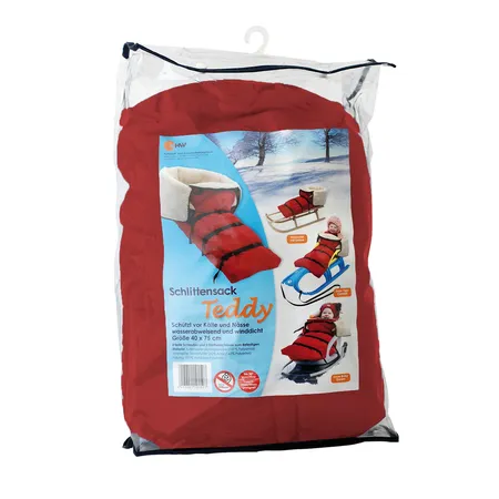 KHW Schlittensack Teddy rot, 40 x 75 cm