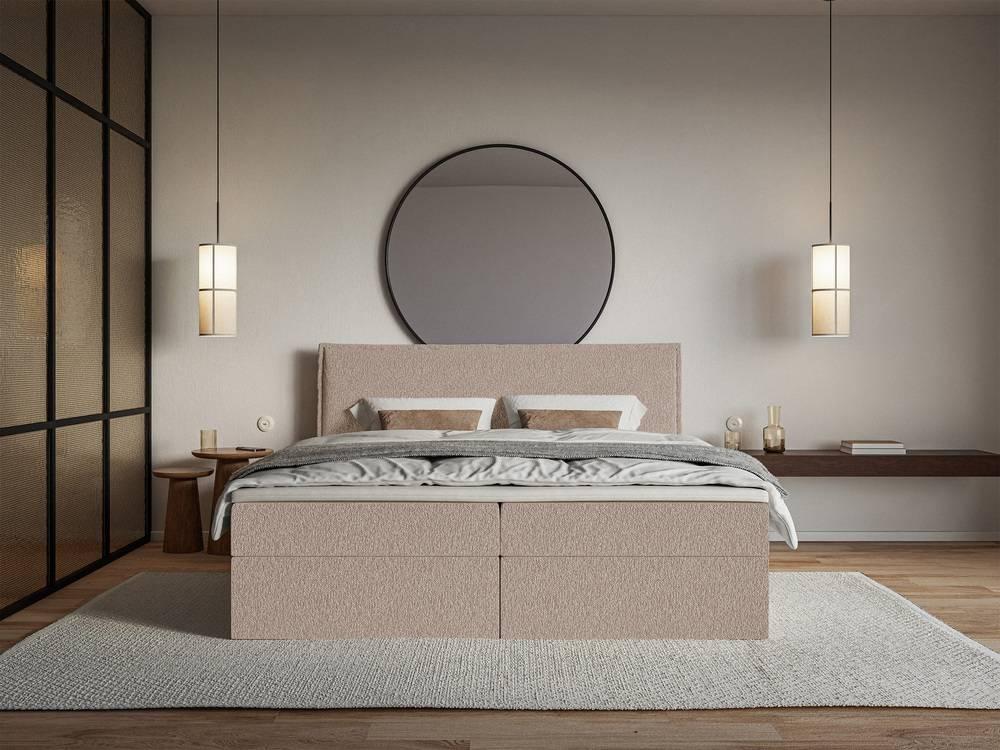 NADUVI Collection Boxspring Esmay chenille - opbergvak+topper 140x200