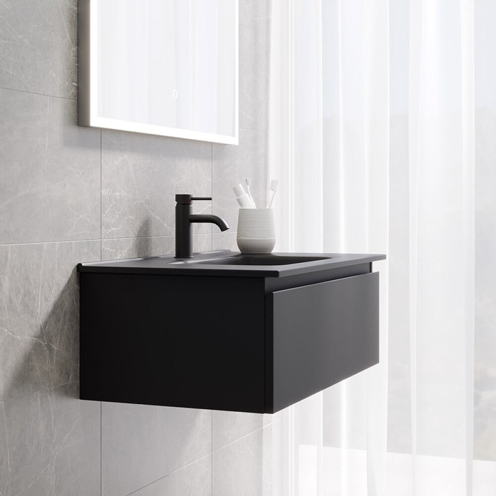 BADEROMSMØBEL CAMARGUE IQ+ FRONT SVART MATT 80CM
