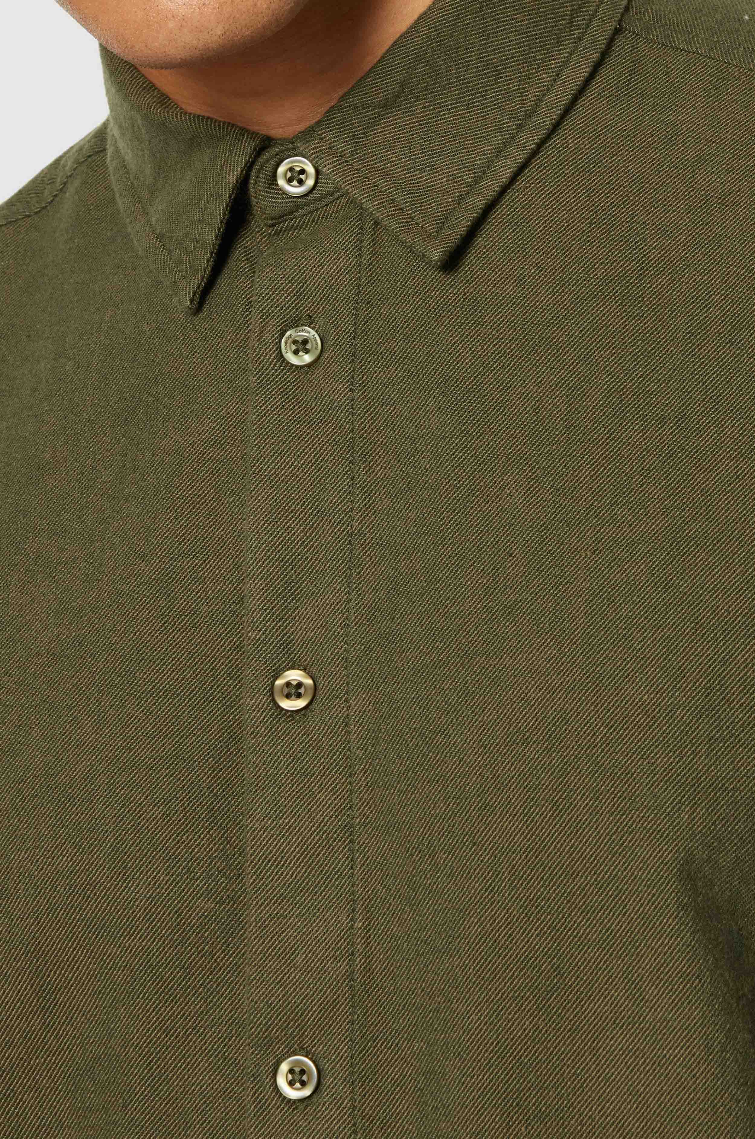 Knowledge Cotton Apparel Flanellhemd Heavy Twill Flannel Shirt Forrest Night