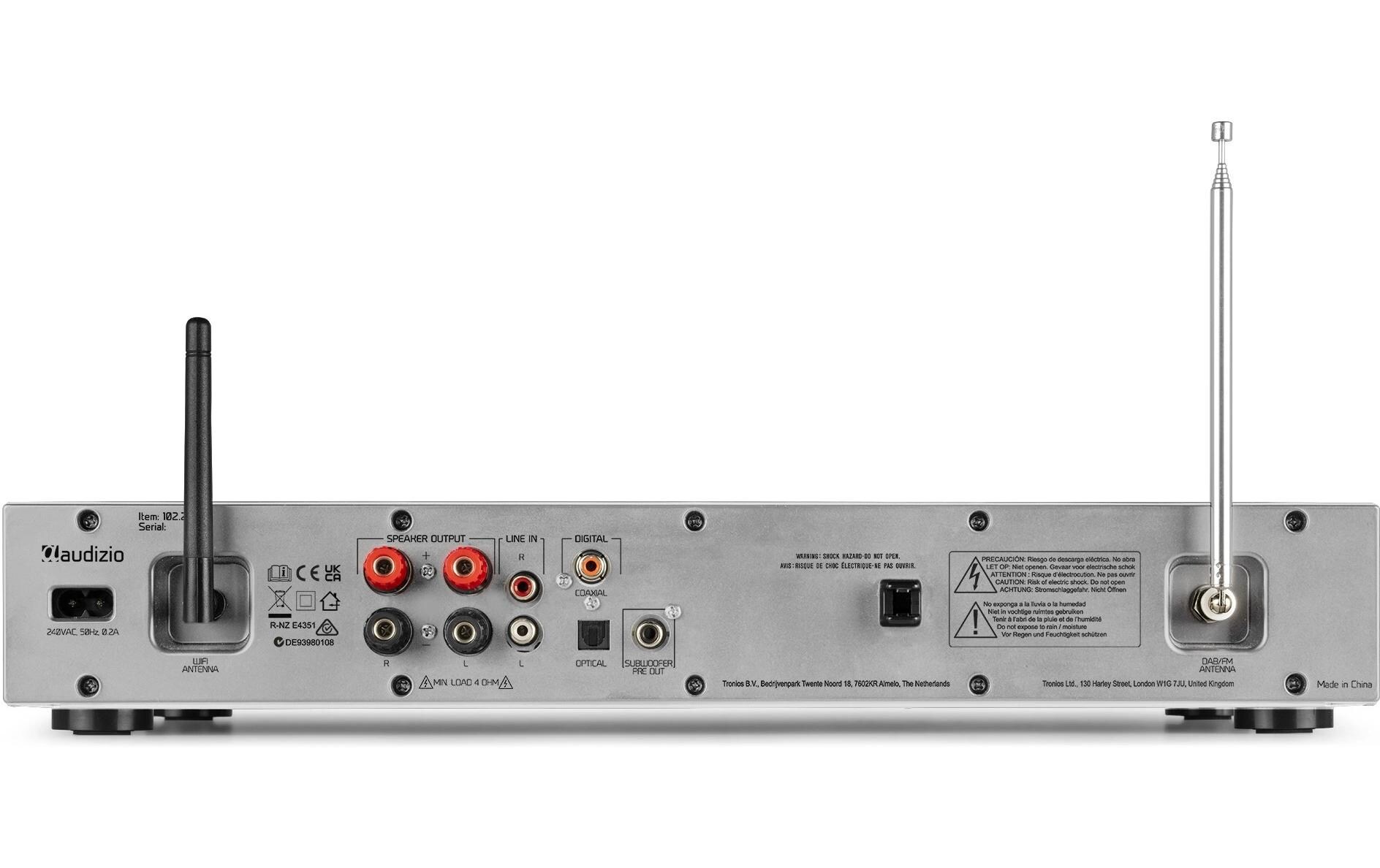 Internet Radio Bolzano Aluminium<br>Radio mit Verstärker und DAB+/CD