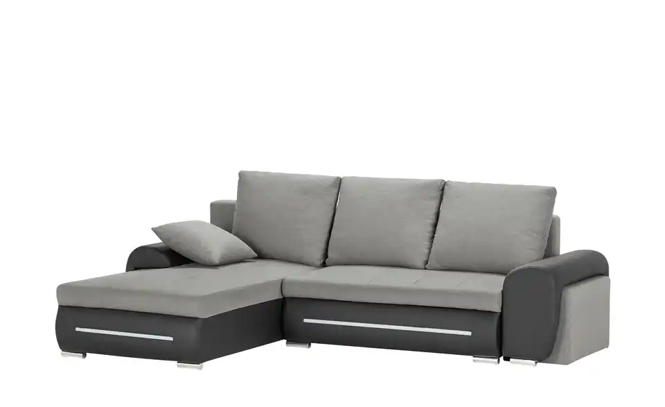 Ecksofa Emma links Schwarz, Hellgrau