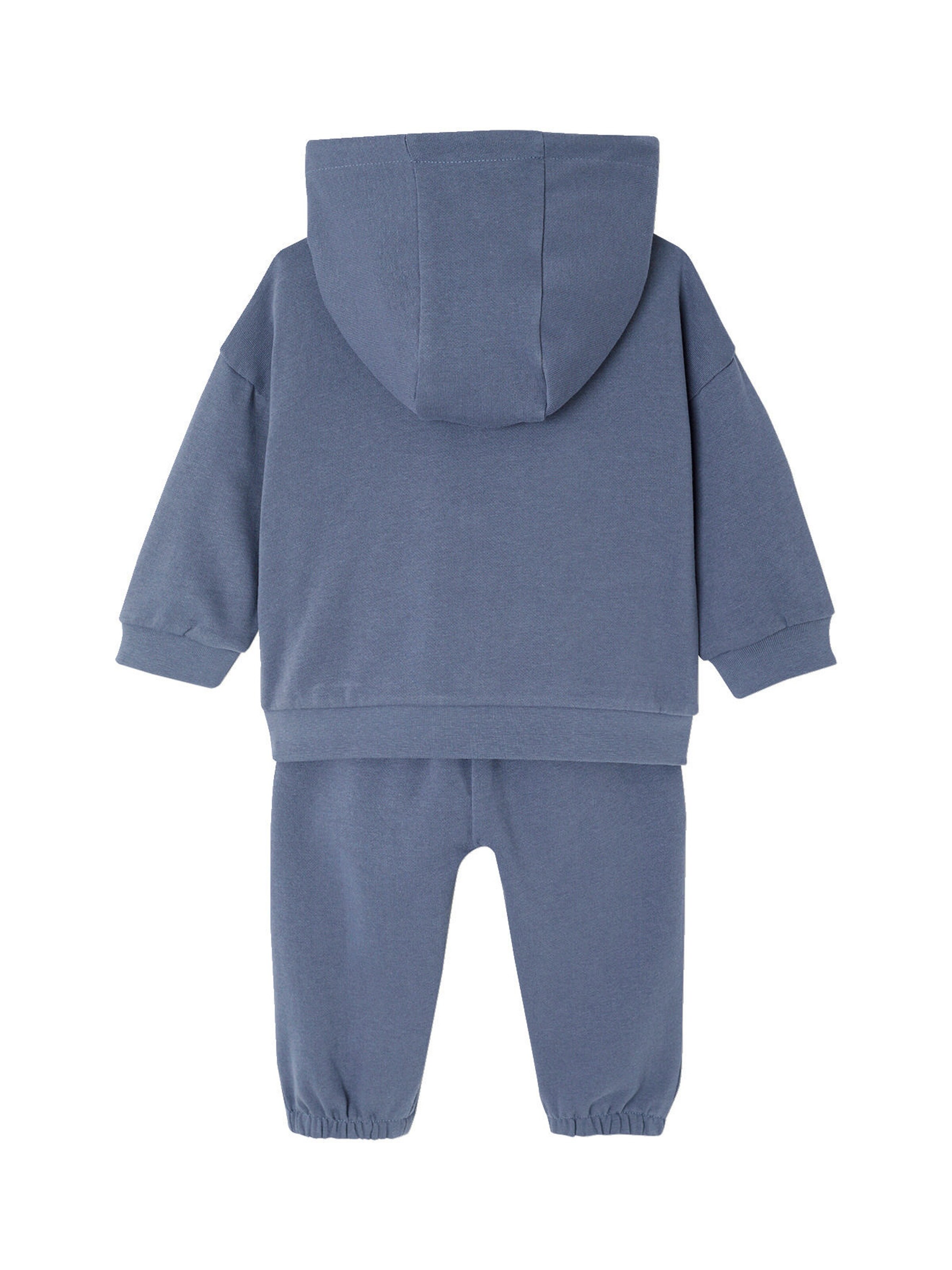 Vertbaudet Jungen Baby-Set: Kapuzensweatjacke & Sweathose mit Recycling-Polyester indigo-blau