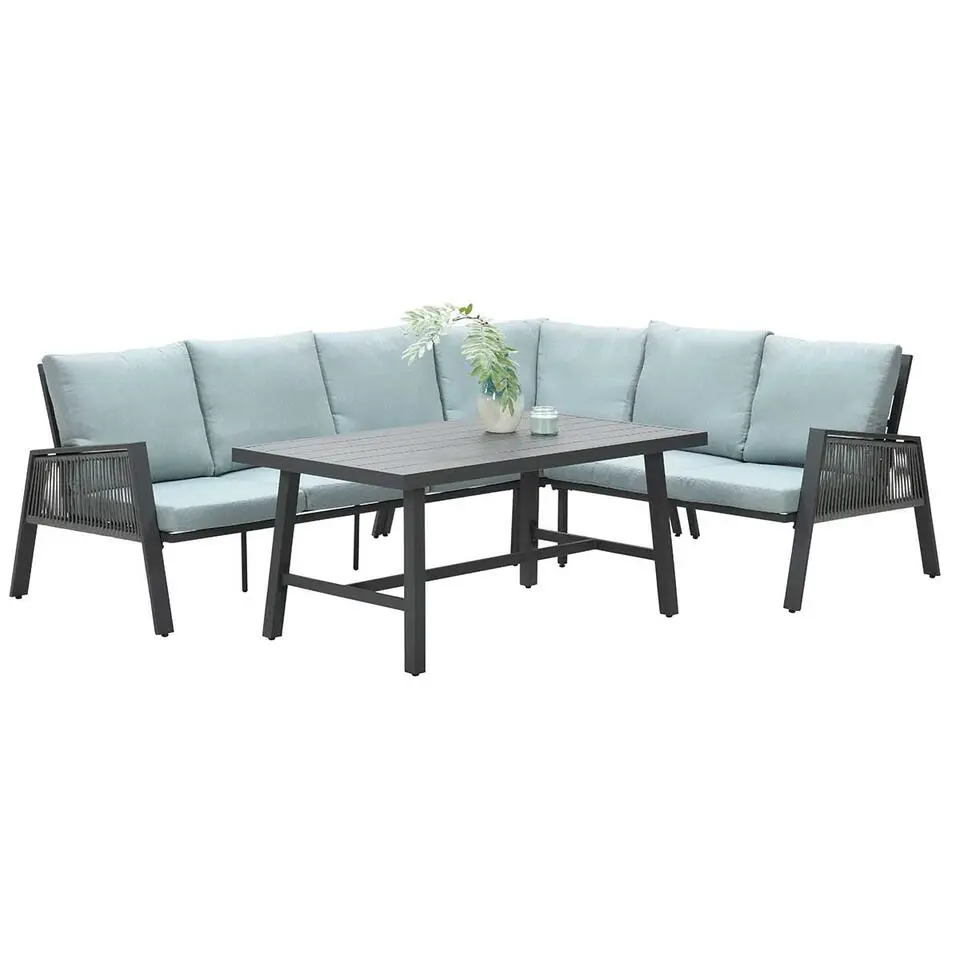 Garden Impressions Brendon lounge dining set 4-delig rechts - mint grijs