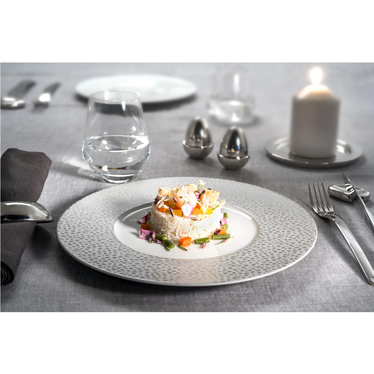 Baghera Platine - Assiette plate 27cm (lot de 6) Médard de Noblat