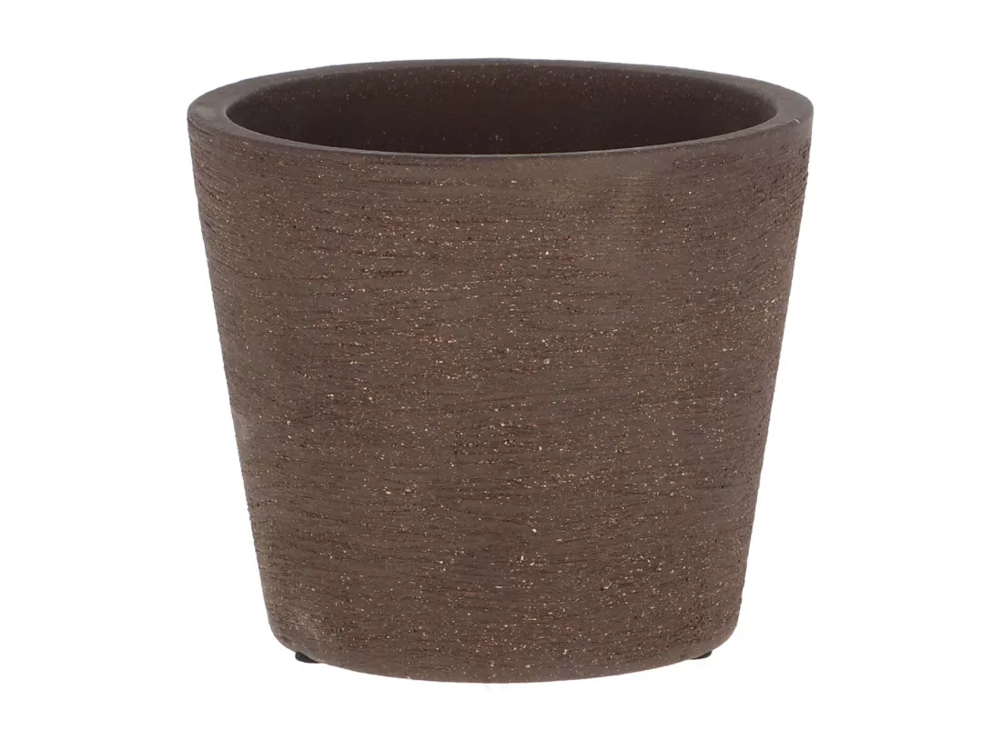 Pot de fleur en terre cuite non verni marron 13 cm