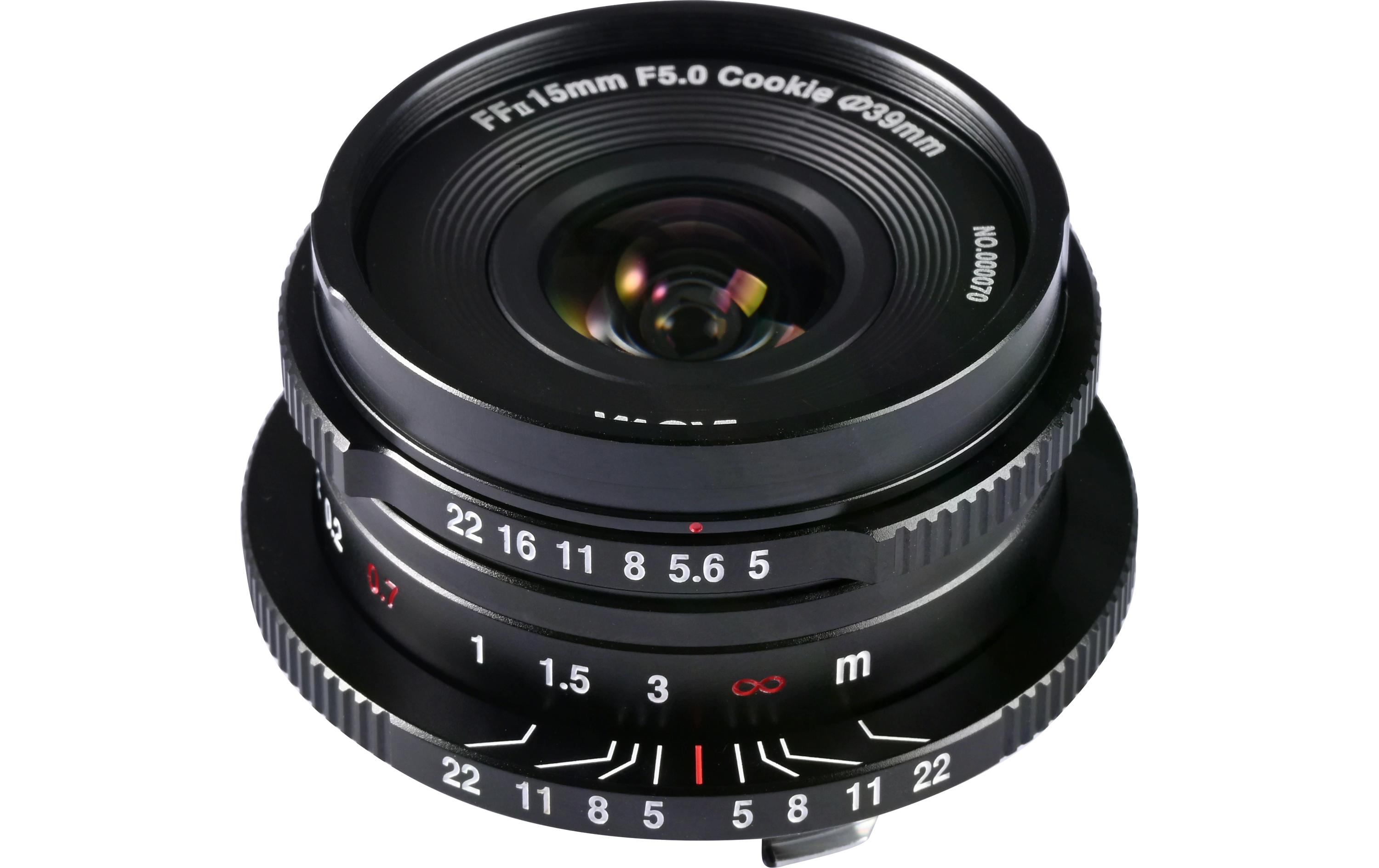 Festbrennweite 15 mm F/5 Cookie FF – Leica M<br>Kompaktes Pancake-Objektiv für die Alltagsfotografie