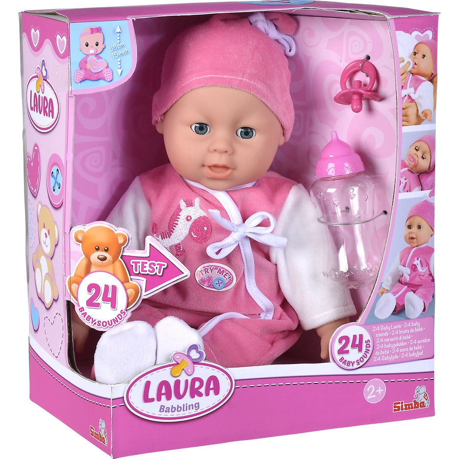 Simba Toys Weichkörperpuppe Laura - Babysprache 38cm