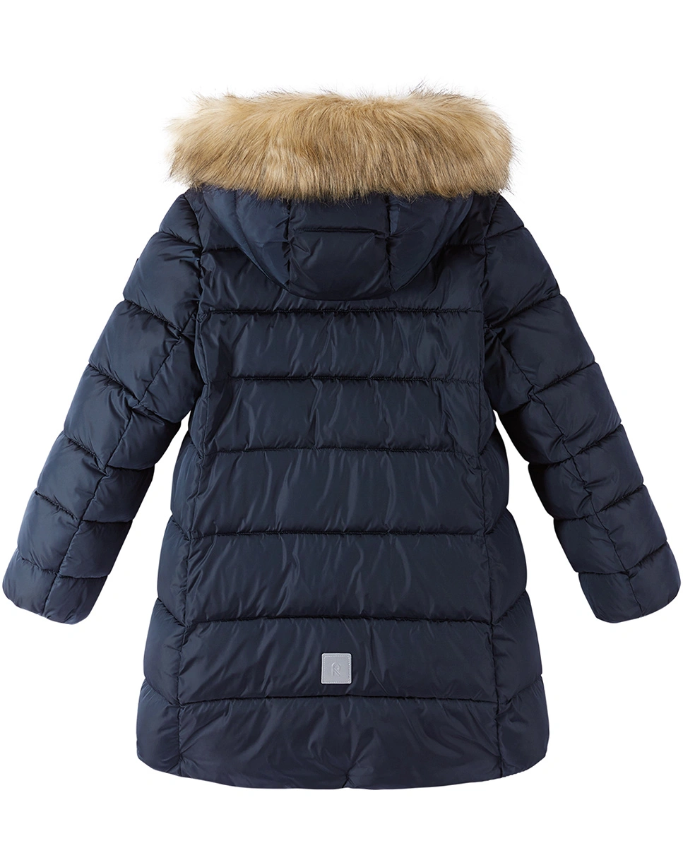 Wintermantel LUNTA mit Kunstfellbesatz in navy