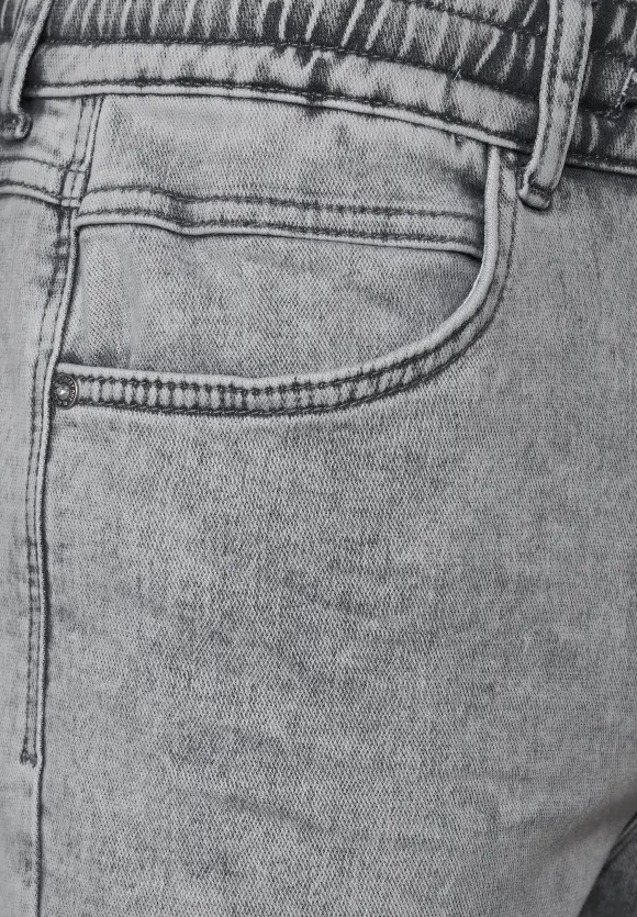 Relaxed Fit Jeansshorts - light grey random wash