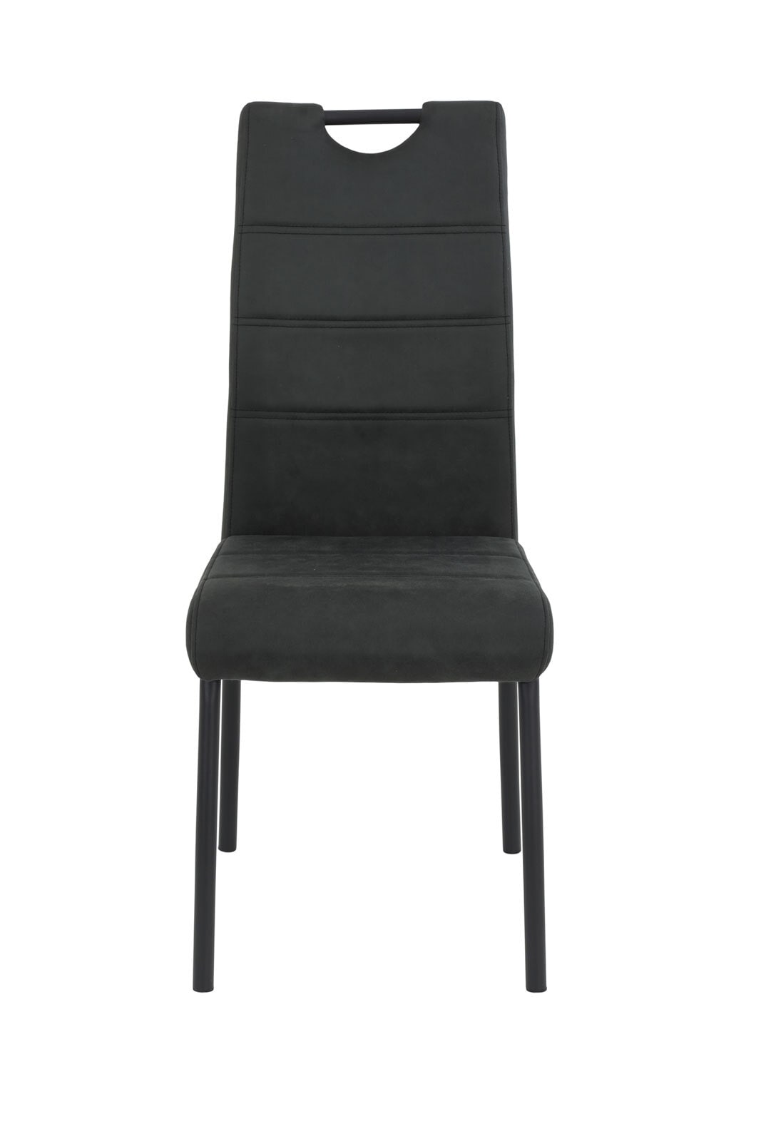 Stuhl Petra Microfaser Vintage anthrazit/Metallgestell schwarz