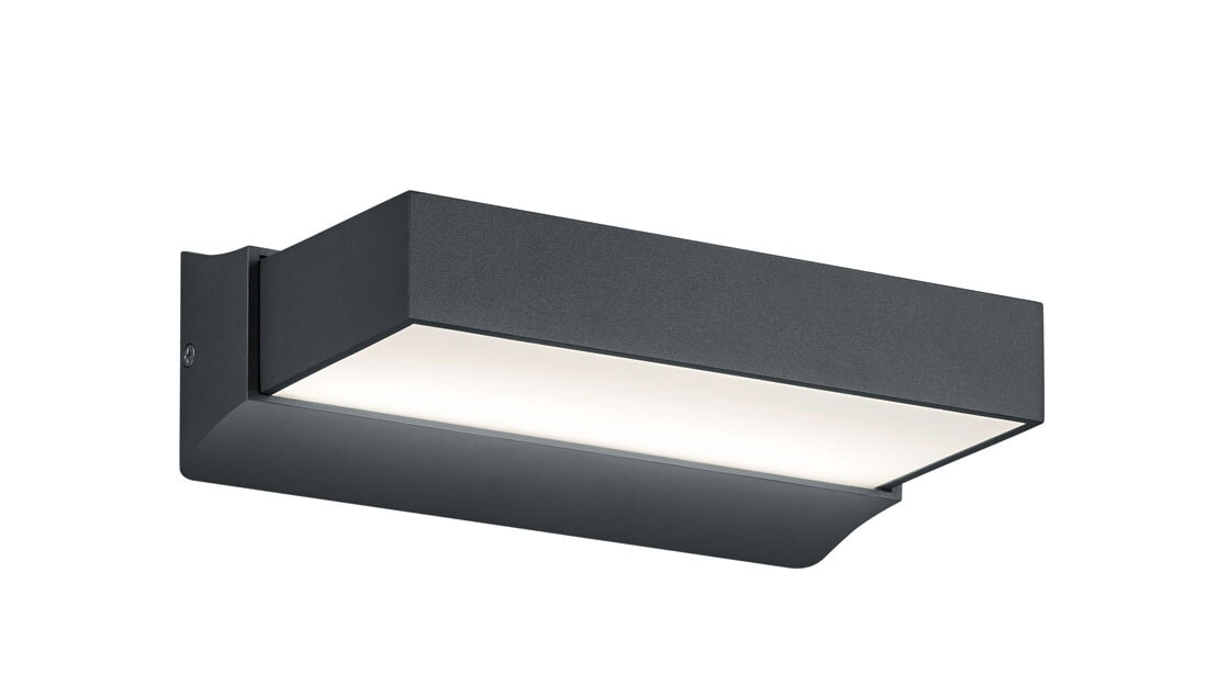 LED Außenwandleuchte Cuando grau 23x13cm 7cm Aluminium