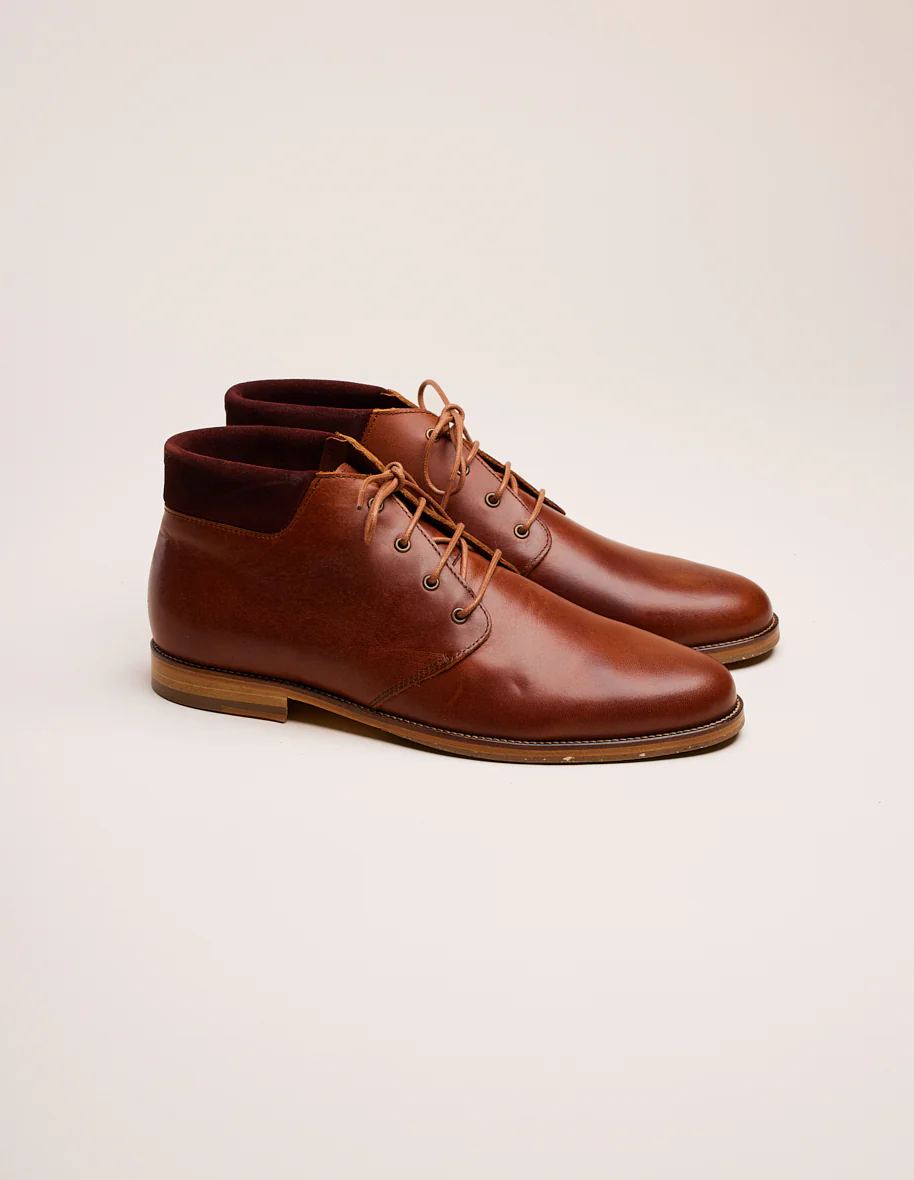 Bottines Gaultier - Cuir pull-up terracotta