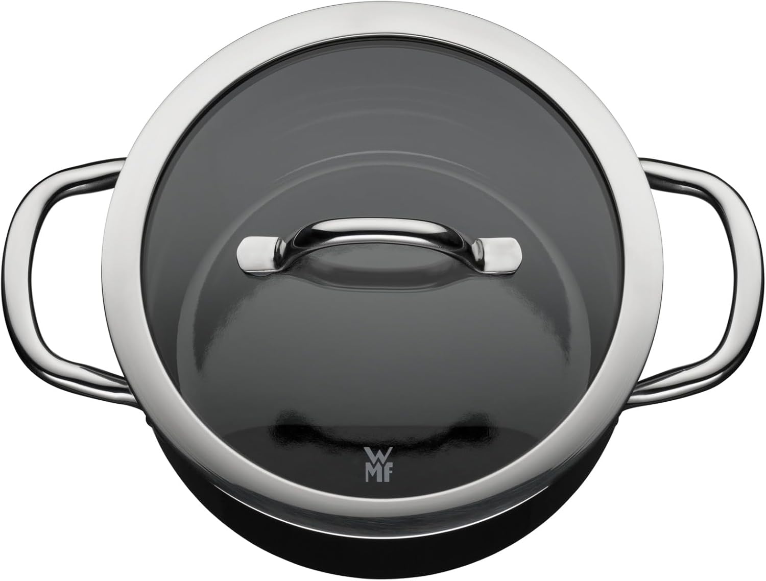 WMF Fusiontec Inspire Topfset Induktion 3-teilig, Kochtopf Set mit Glasdeckel, Induktions Töpfe Set, High-Tech Keramik, kratzfest, unbeschichtet, schwarz, Made in Germany
