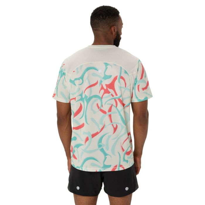 Asics Herre T-shirts Road AOP SS Top Hvid