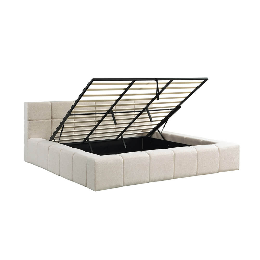 HOME DELUXE Gala Bedframe met Opbergruimte & LED - 200x200 cm - Beige