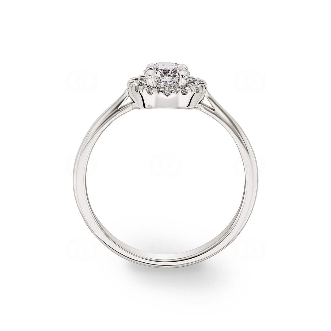 Verlobungsring 750/18 K Weissgold mit Diamanten 0.64 ct H/si