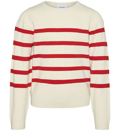 Vero Moda Girl - Strick - VmSaba - Birch/Fiery Red