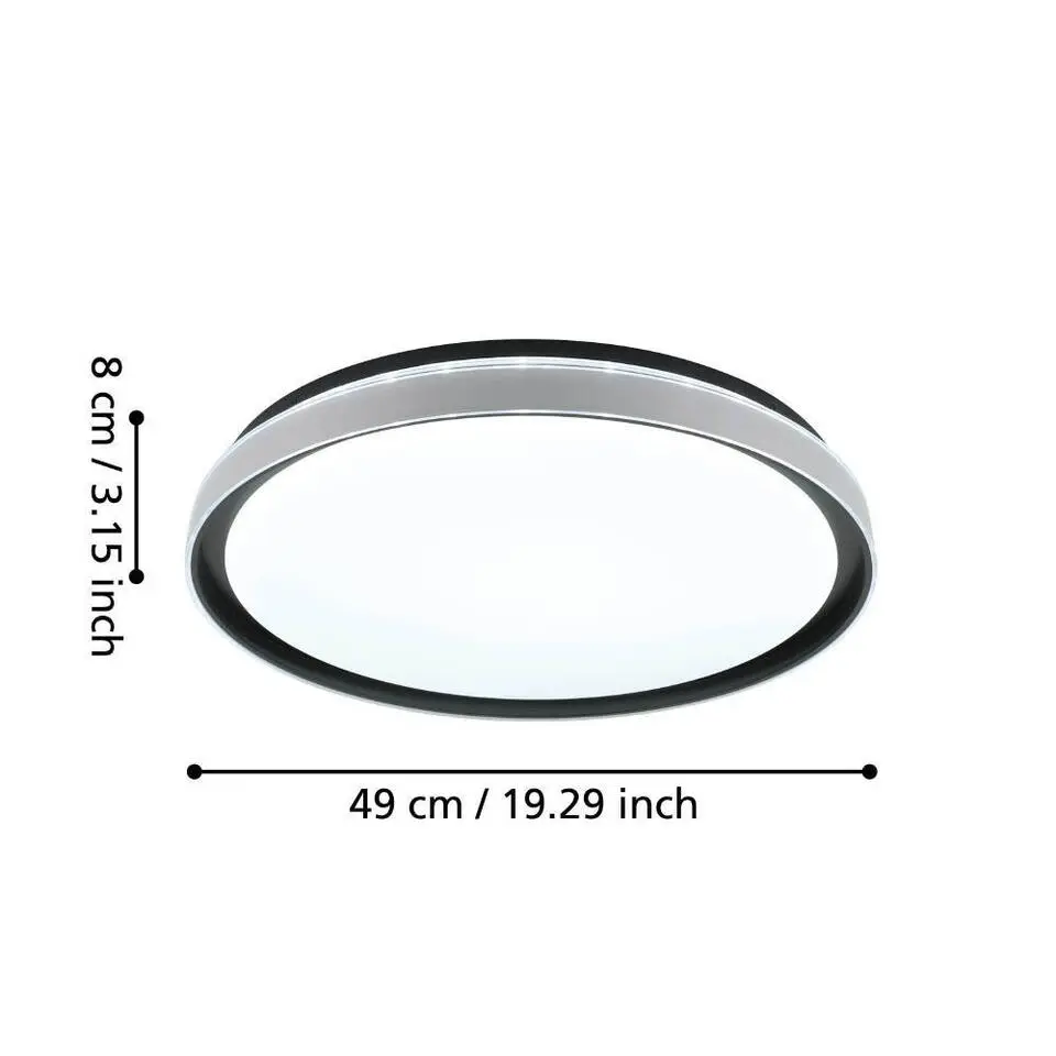 EGLO Seluci Plafonnière - LED - 49 cm - Zwart