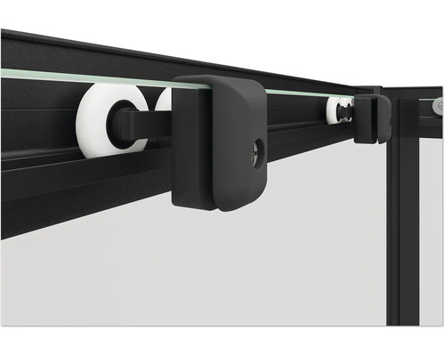 Hoekinstap SCHULTE Sunny ExpressPlus 75 - 90 cm, profielkleur zwart, glasdecor Depoli Light