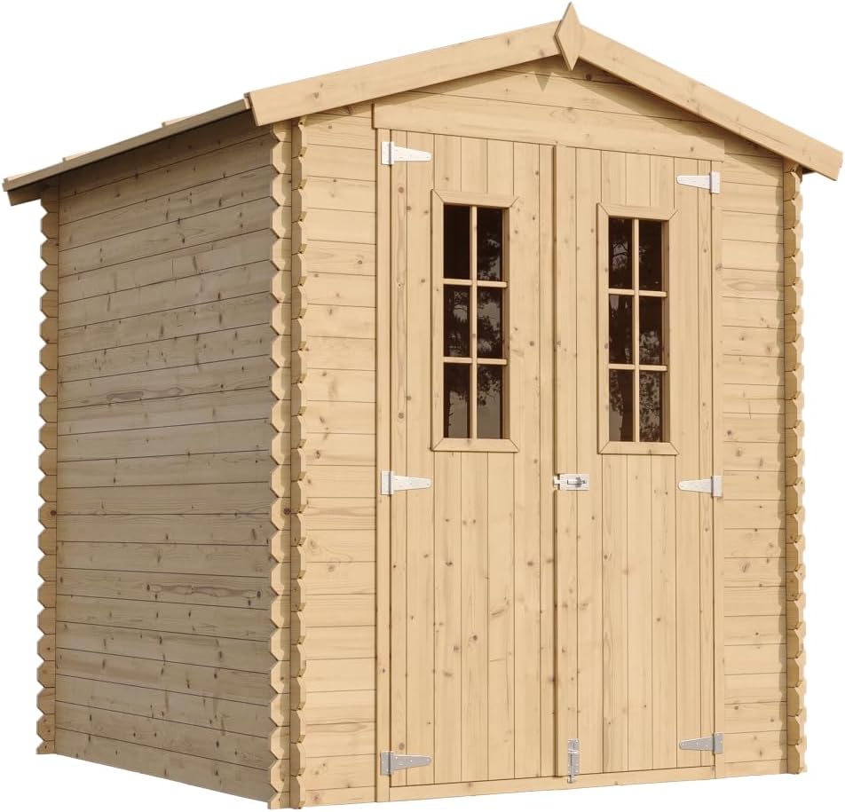 Holzhaus Gartenhaus - Gartenschuppen Holz mit Boden B196xL186xH218 cm/ 2,82 m2 - Lagerschuppen für Garten - Fahrrad Schuppen - TIMBELA M320C+M320G