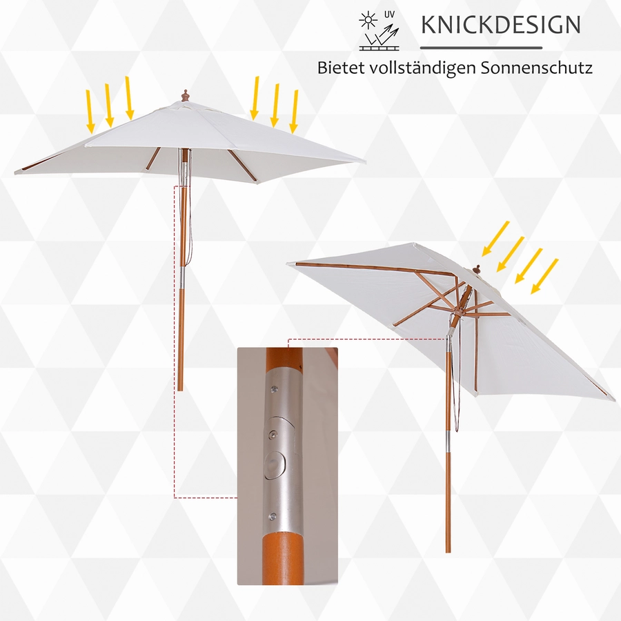Outsunny Sonnenschirm knickbar creme