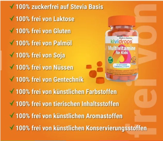 Kividrops Multivitamin Gummis für Kinder 210g MHD:31.1.25