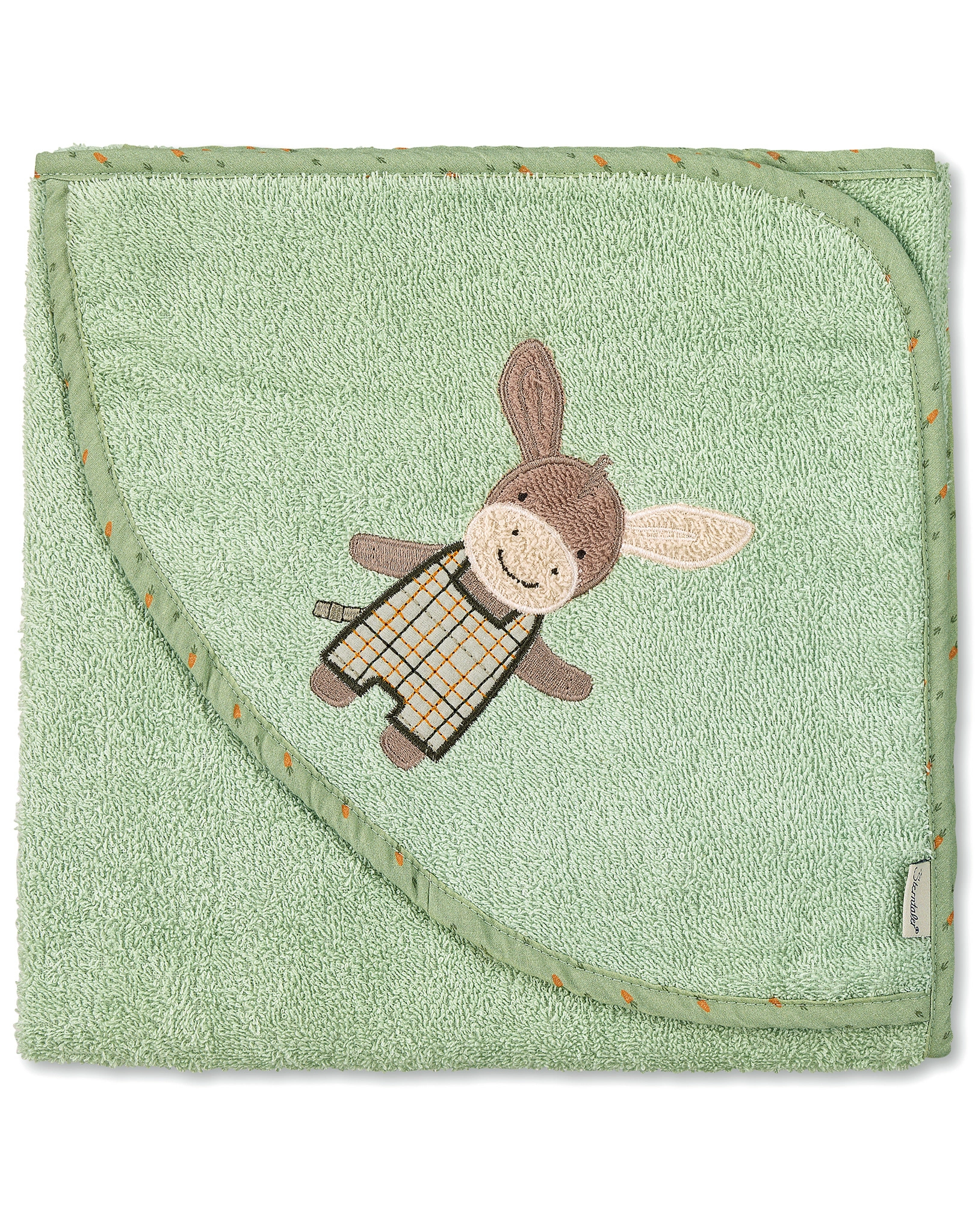 Kapuzenbadetuch ESEL EMMILIUS (100x100) in hellgrün