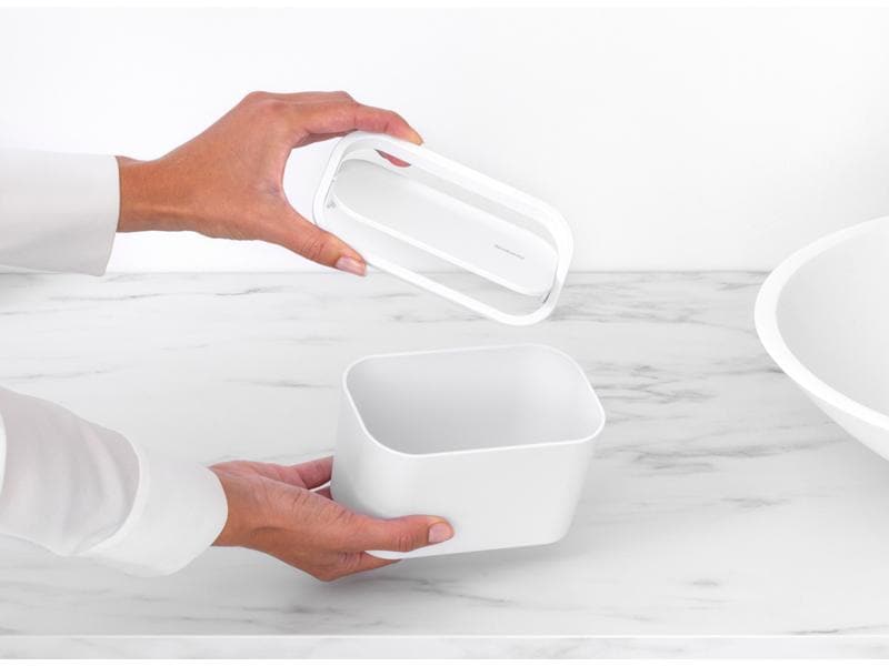 Brabantia Kosmetikeimer Mindset Weiss Abfallbehälter aus recyceltem Material