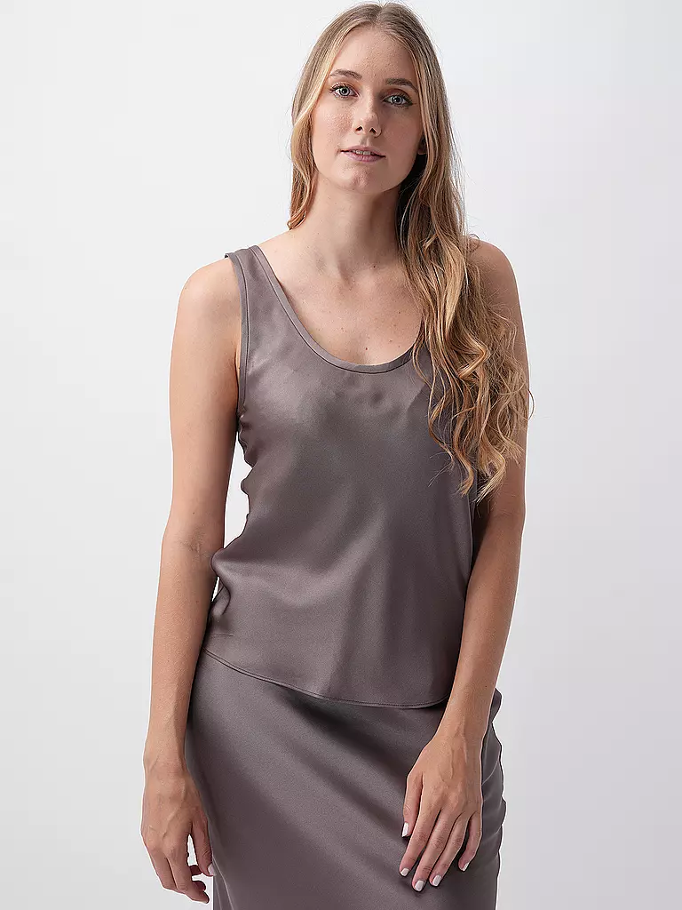 ANINE BING Seidentop LEA braun