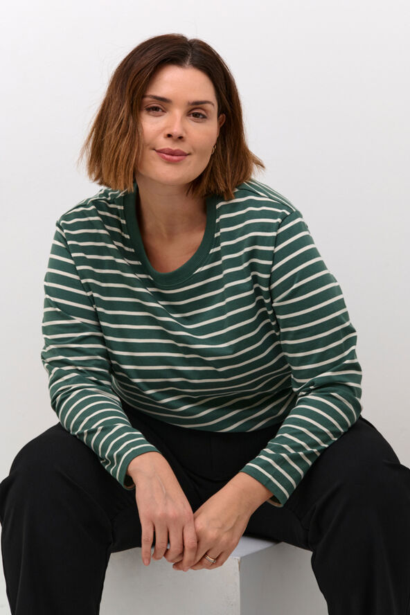 Kaffe Curve KCwinni LS T-Shirt Gardentopiary/ turtledo stripe