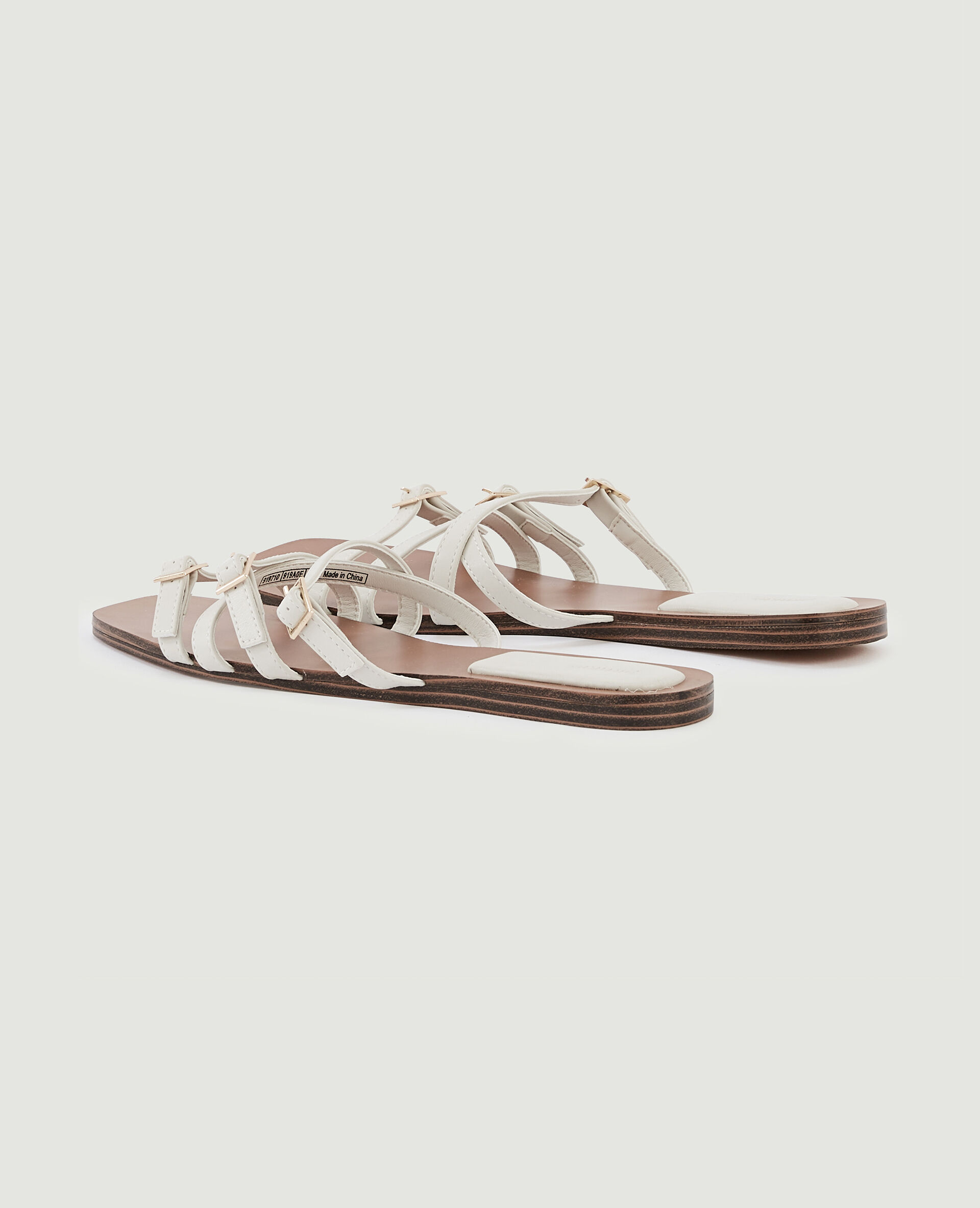 Mules plates avec brides - Blanc
