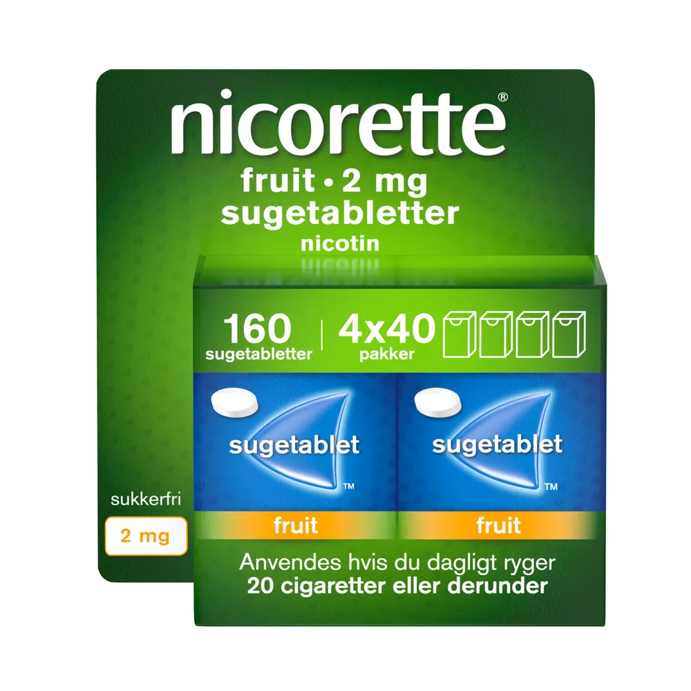 Nicorette Sugetabletter Fruit 2 mg - 160 sugetabl.